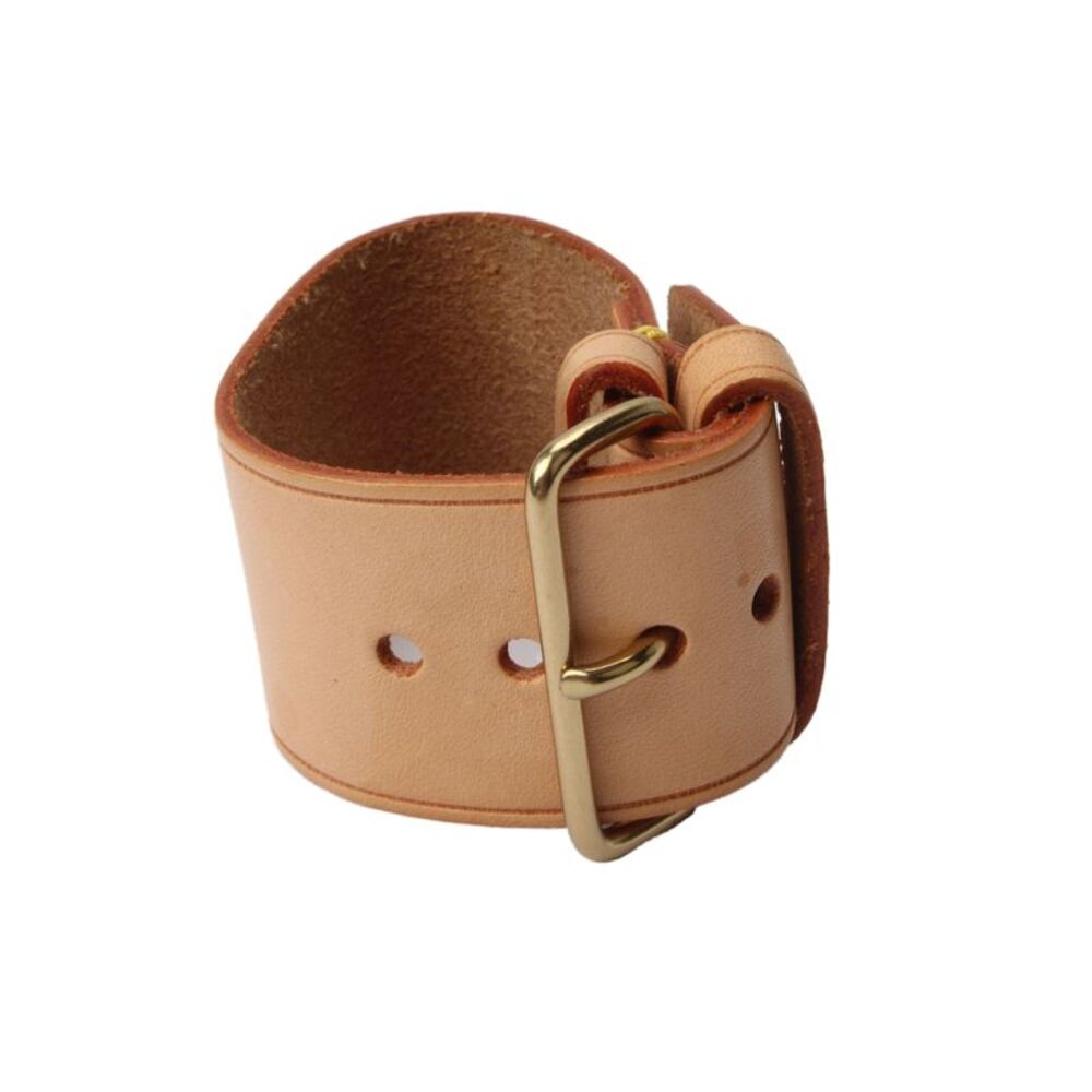 Louis Vuitton Womens Tan Brown Vachetta Leather Buckle Wrap Bracelet 6.5"